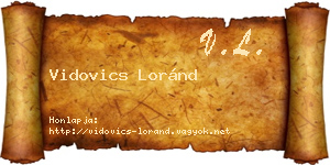 Vidovics Loránd névjegykártya